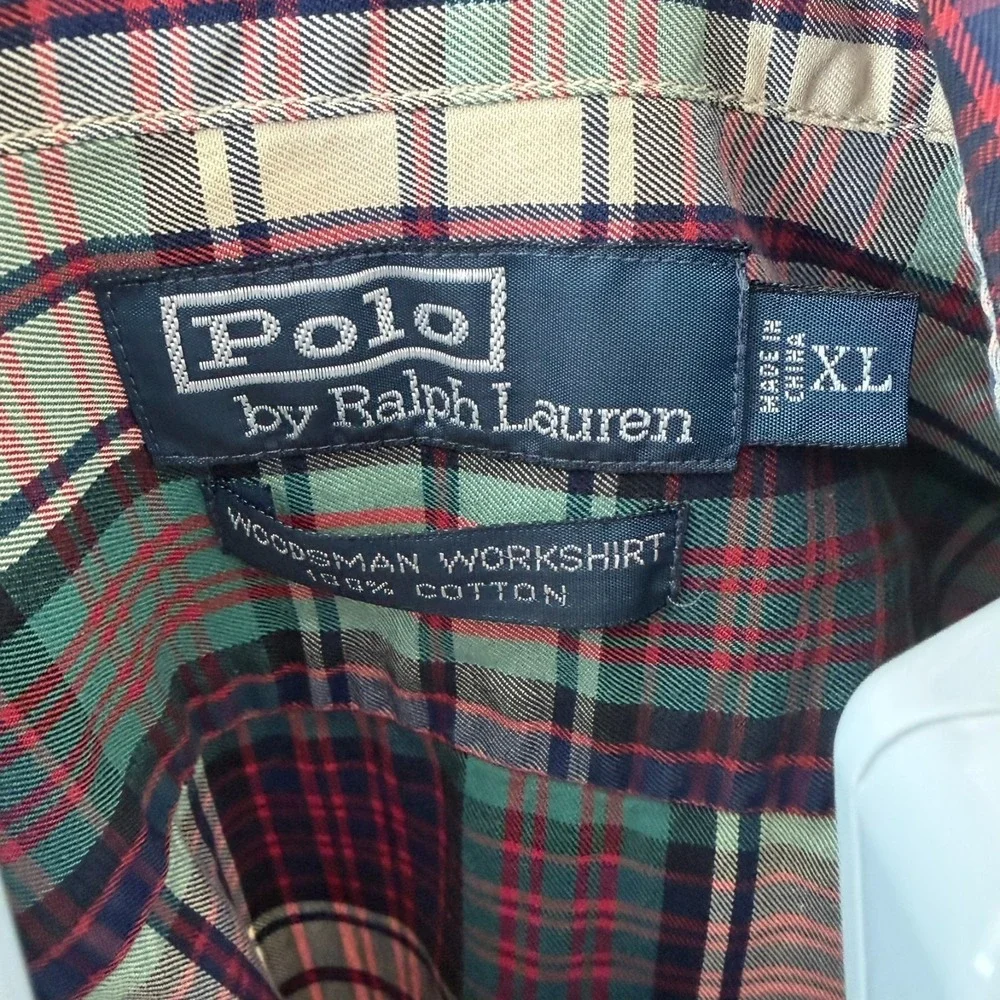 Polo Ralph Lauren Woodsman Work Shirt XL Plaid Flannel Button Up Heritage Preppy